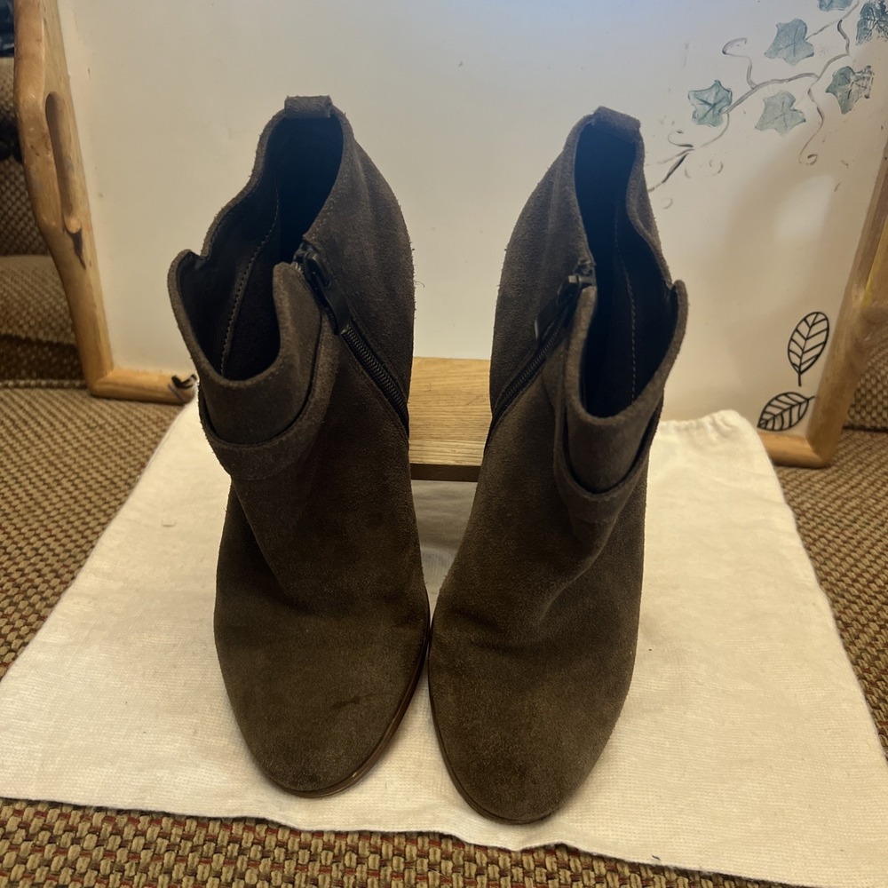 Franco Fortini Women Lexi Gray Suede Ankle Boots Booties 3" Heels Size 9.5
